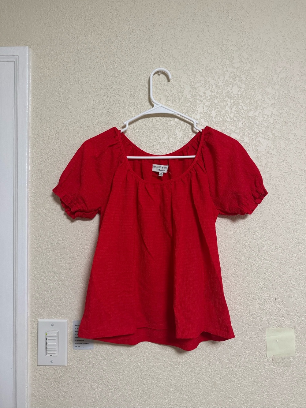 Madewell Red Puff Sleeve Scoop Neck Blouse ❤️‍🔥